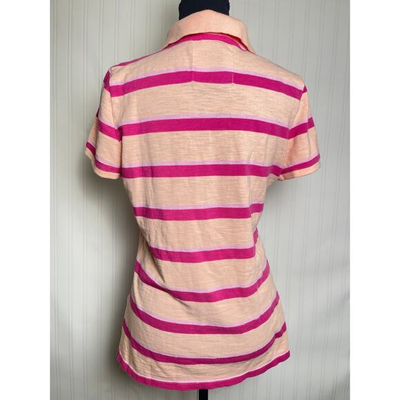 American Eagle Outfitters Collared Button 2010 Polo Women Size Large Pink Coral - Picture 2 of 10